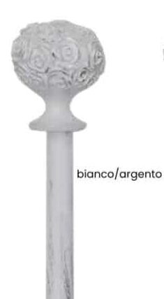 Bastone per tende 120/210CM-160/300CM “ROSE” BIANCO/ARGENTO